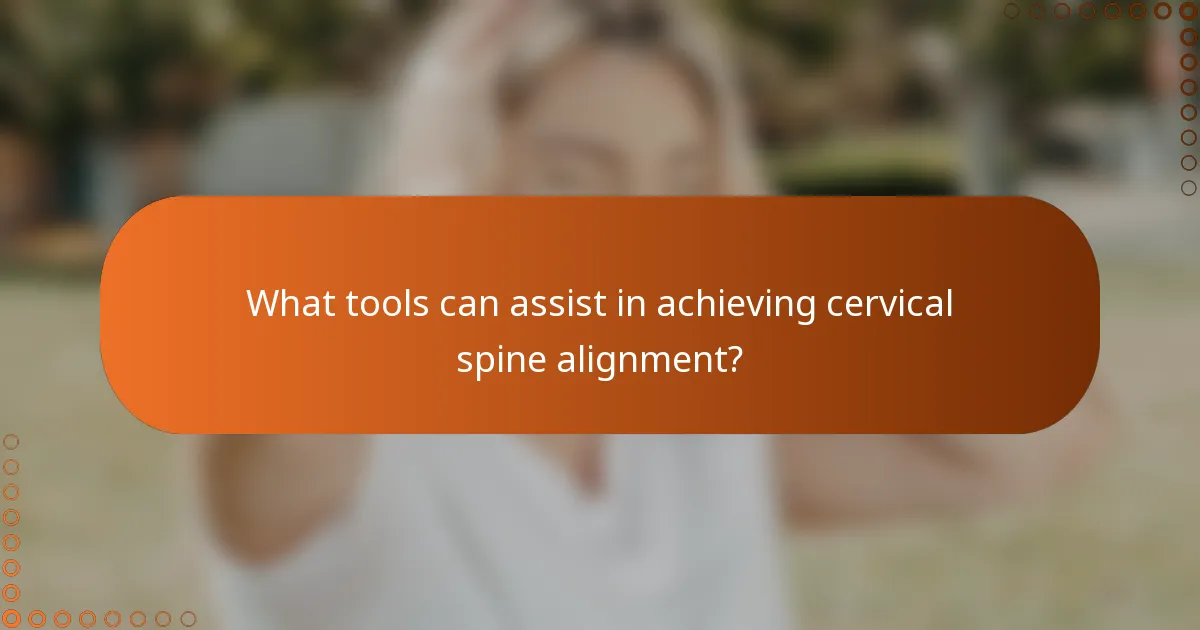 What tools can assist in achieving cervical spine alignment?